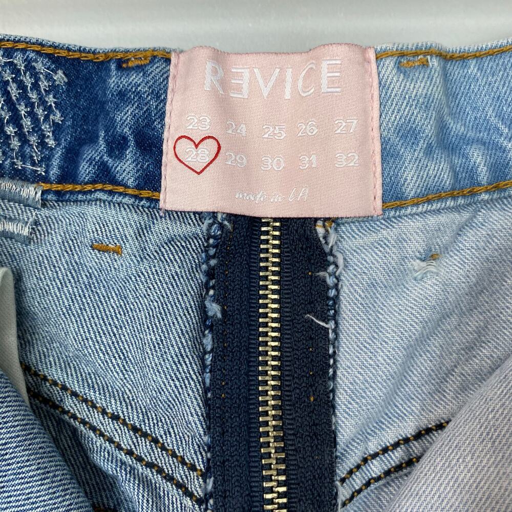 Revice Denim Yin Yang Two-Tone High Waisted Zipper Jeans In Tokyo Wash Size 28 - Picture 6 of 11